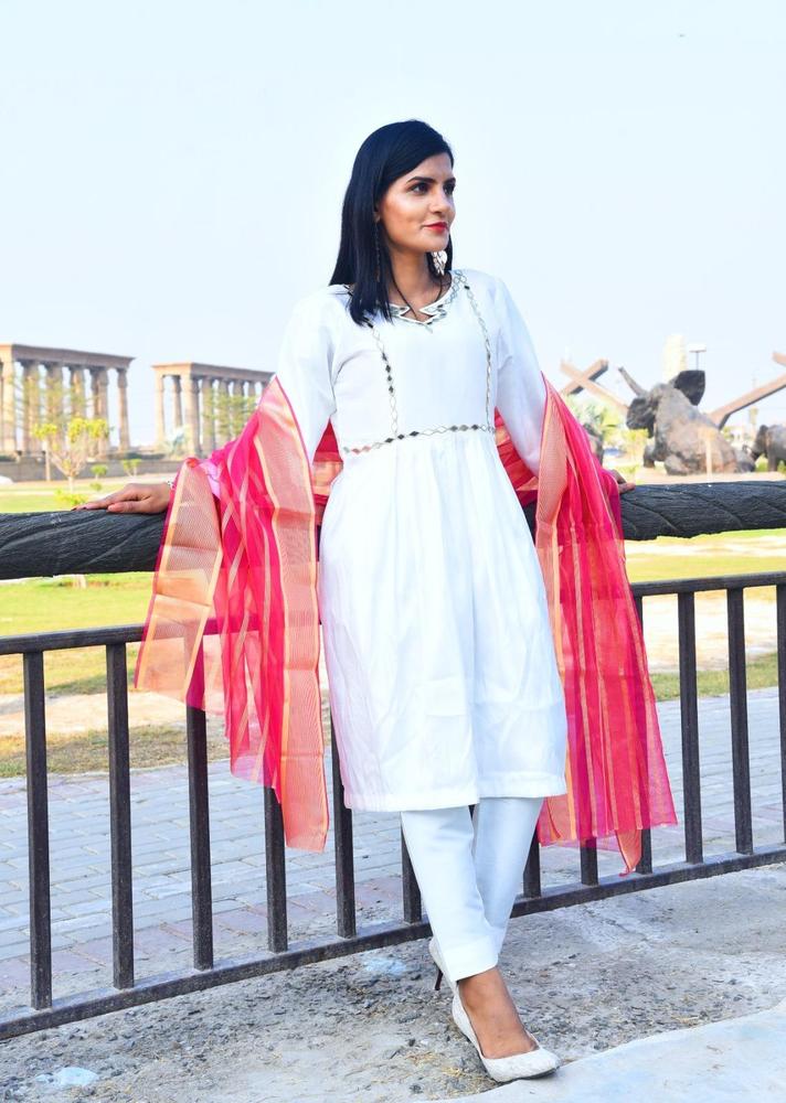 3 Pcs Women's Unstitched Katan Silk Plain Suit