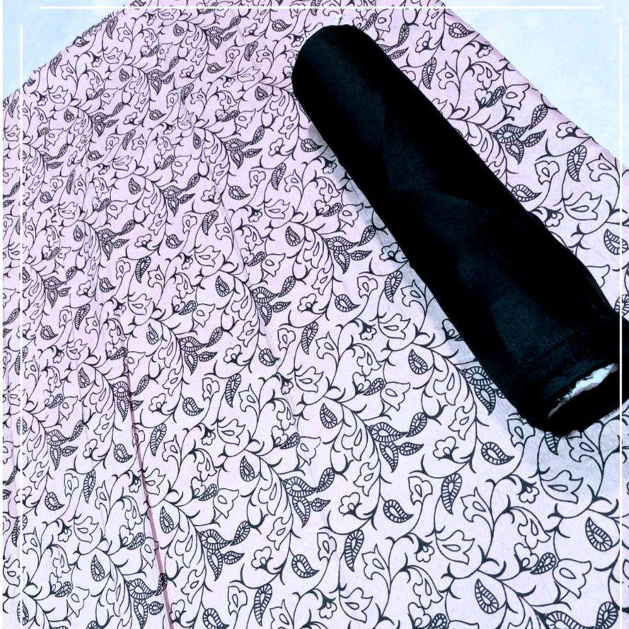 2 Pcs Women's Unstitched Katan Silk Printed Suit