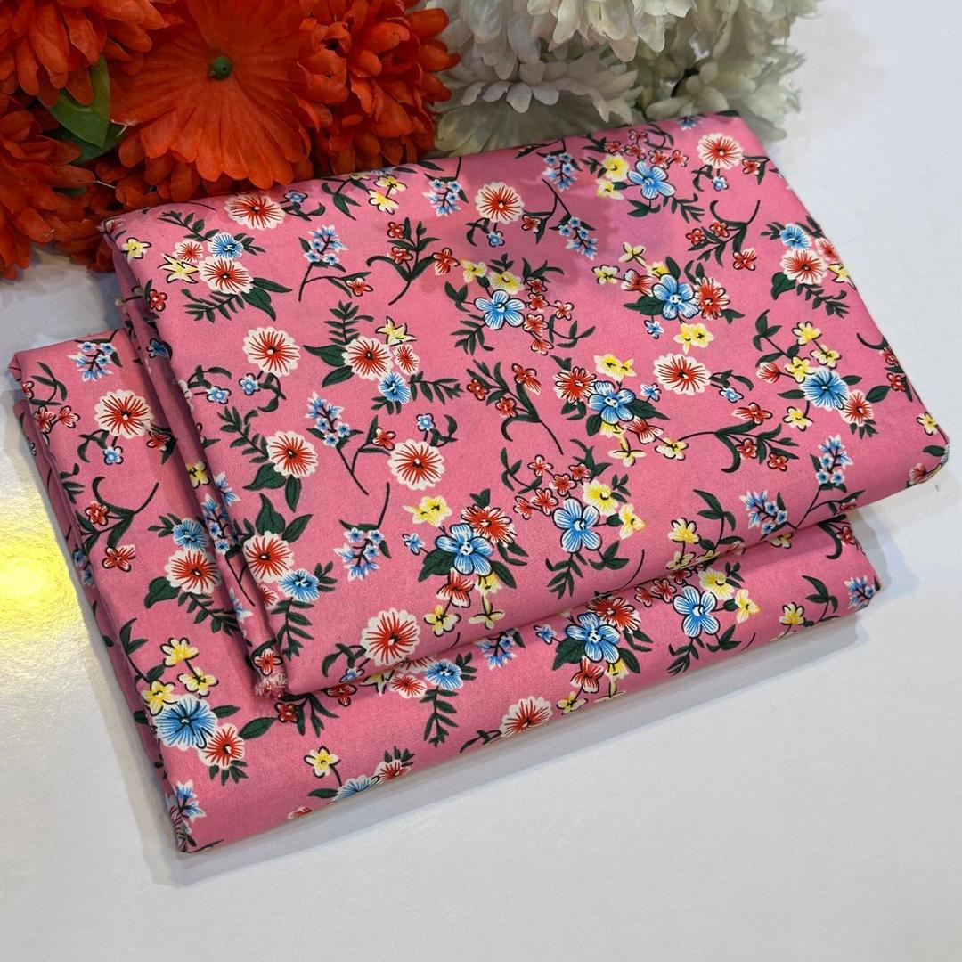 2 Pcs Women's Unstitched Printed Suit