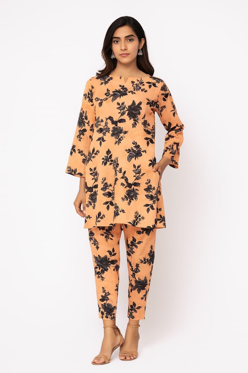 2 Pcs Women's Unstitched Printed Suit