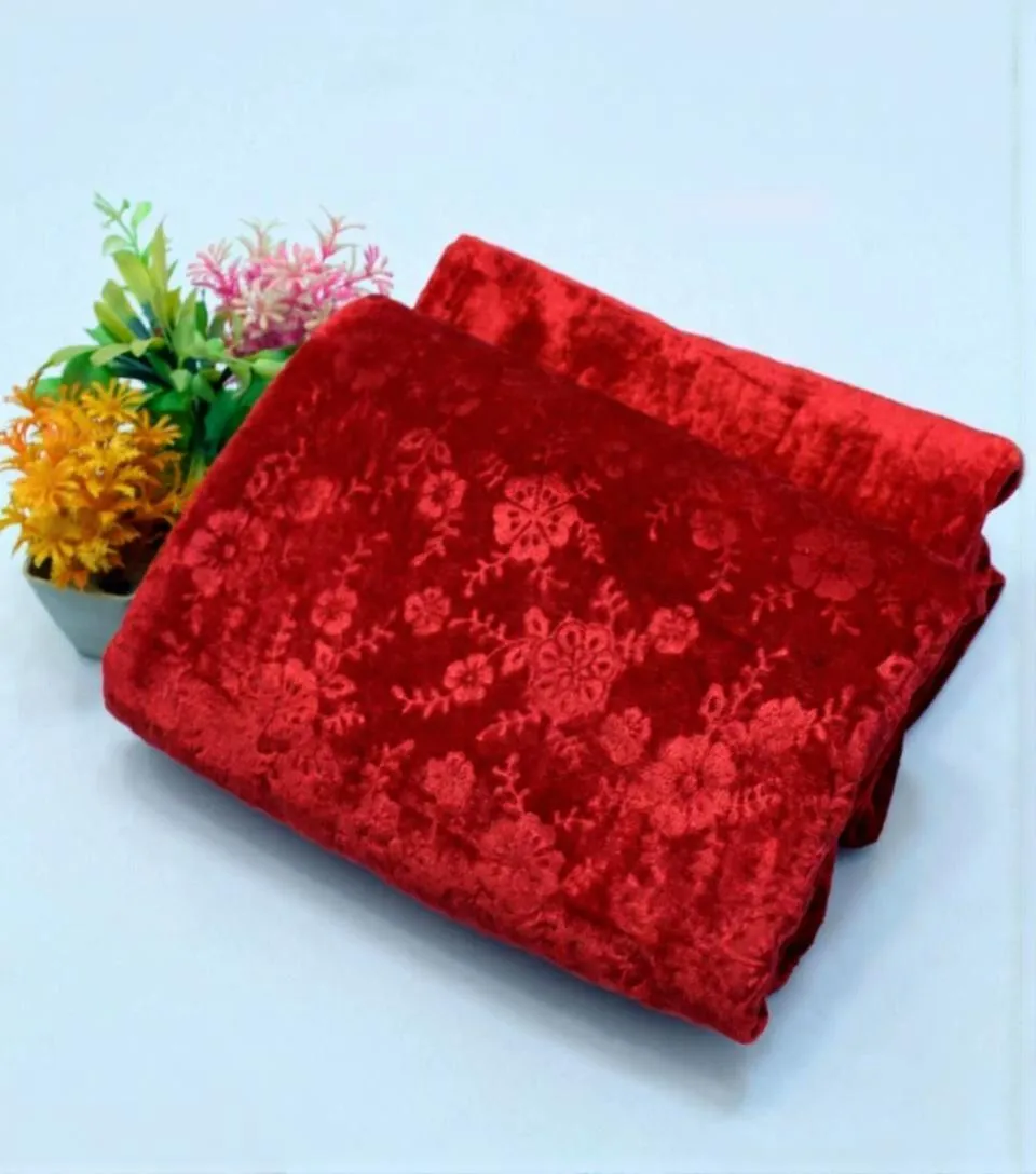 2 Pcs Women's Unstitched Valvet Suit