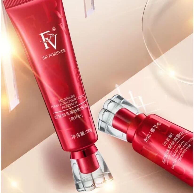 Matte And Poreless Foundation - High Coverage Red Liquid - 30ml