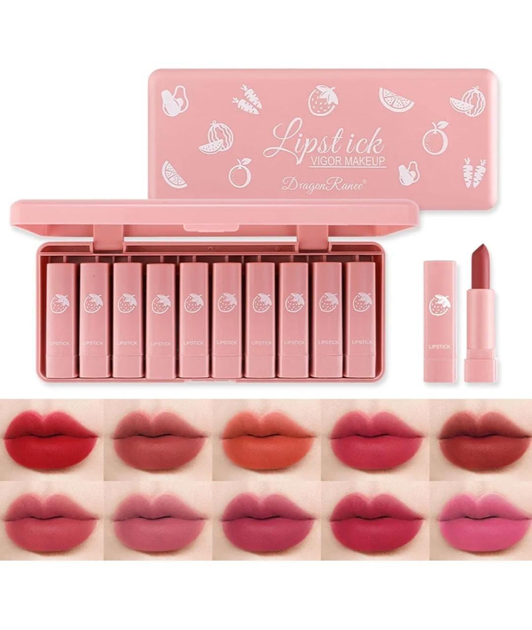 12 Pcs High Pigmented Matte Lipstick Set - Bold Colors for Every Occasion