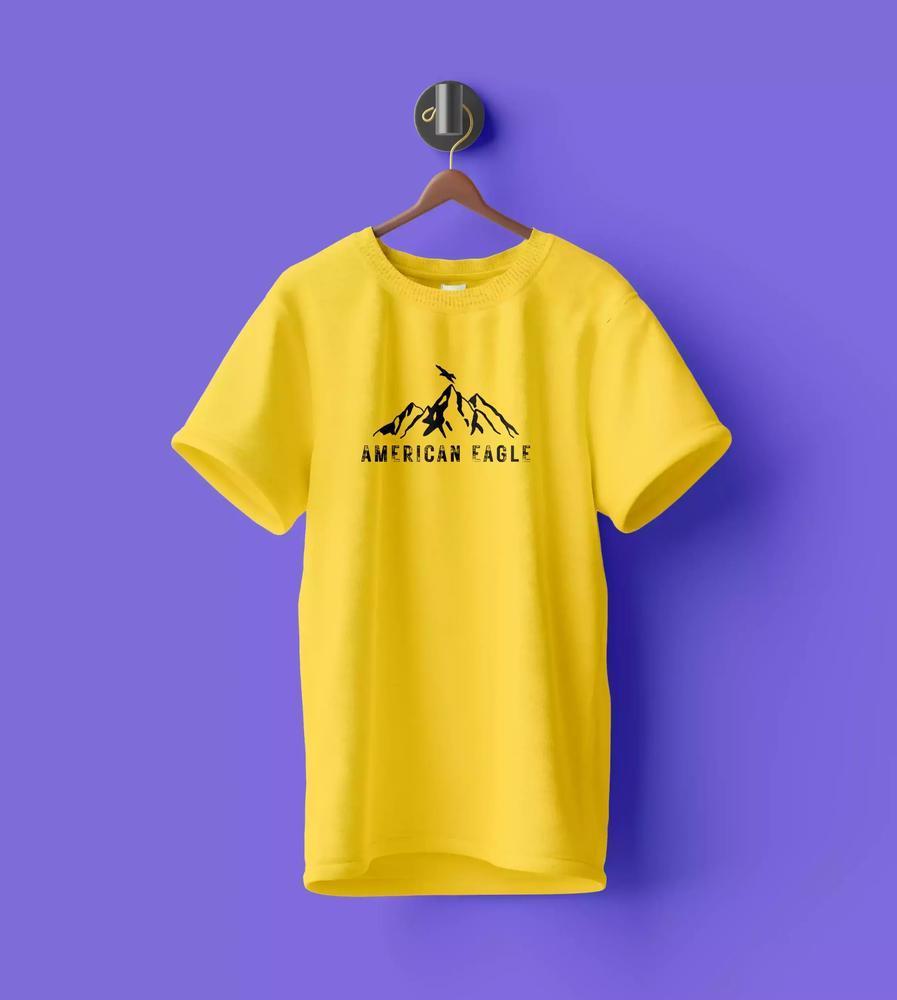 WYPO T-Shirt for Men Cotton Printed Graphic T-Shirt - Crewneck, Yellow