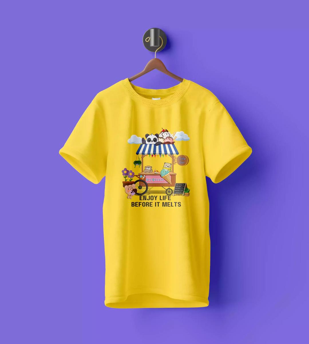 WYPO- Brand Women T Shirt Premium Cotton Fabric - Crewneck, Yellow