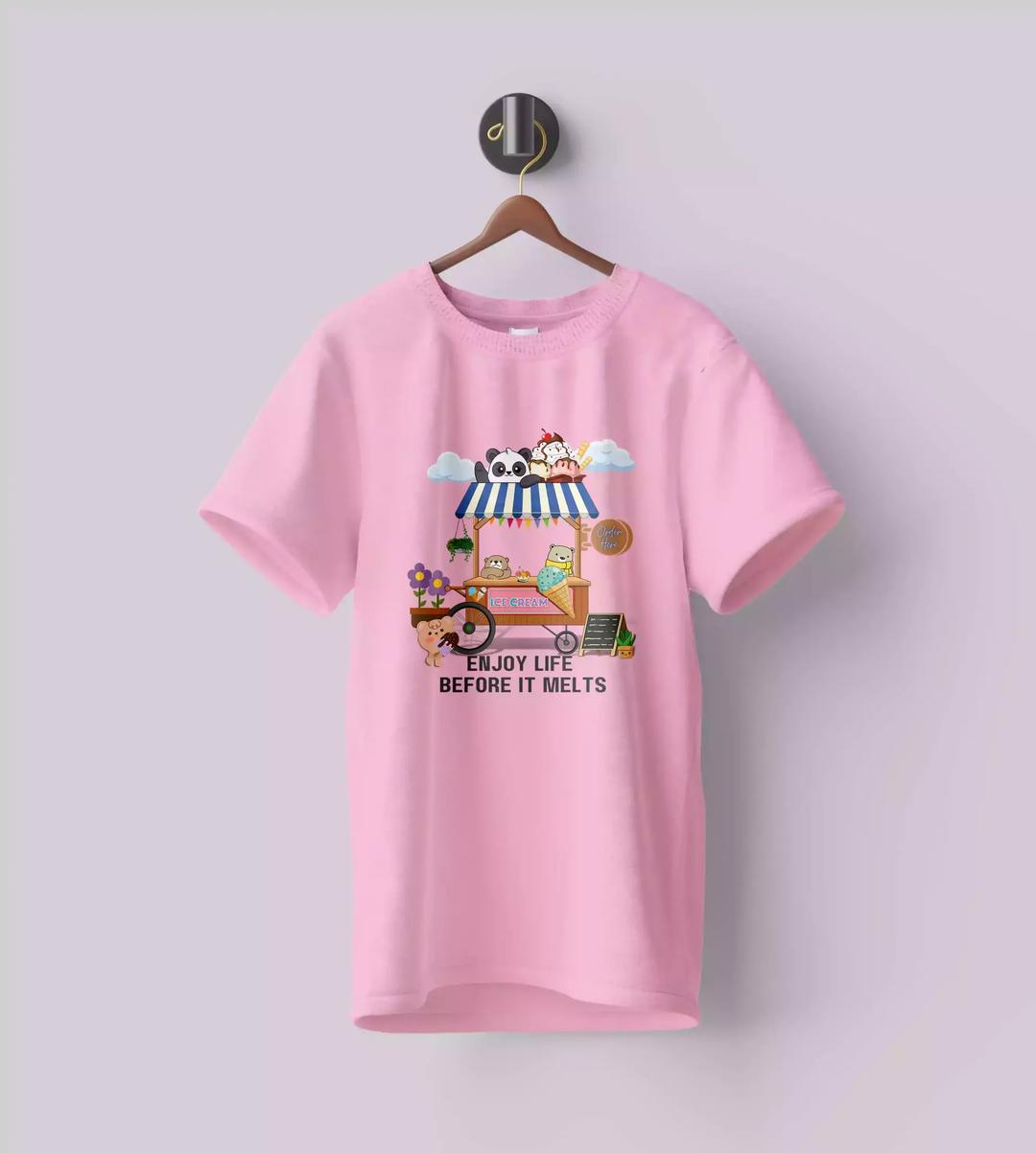 WYPO- Brand Women T Shirt Premium Cotton Fabric - Crewneck, Pink