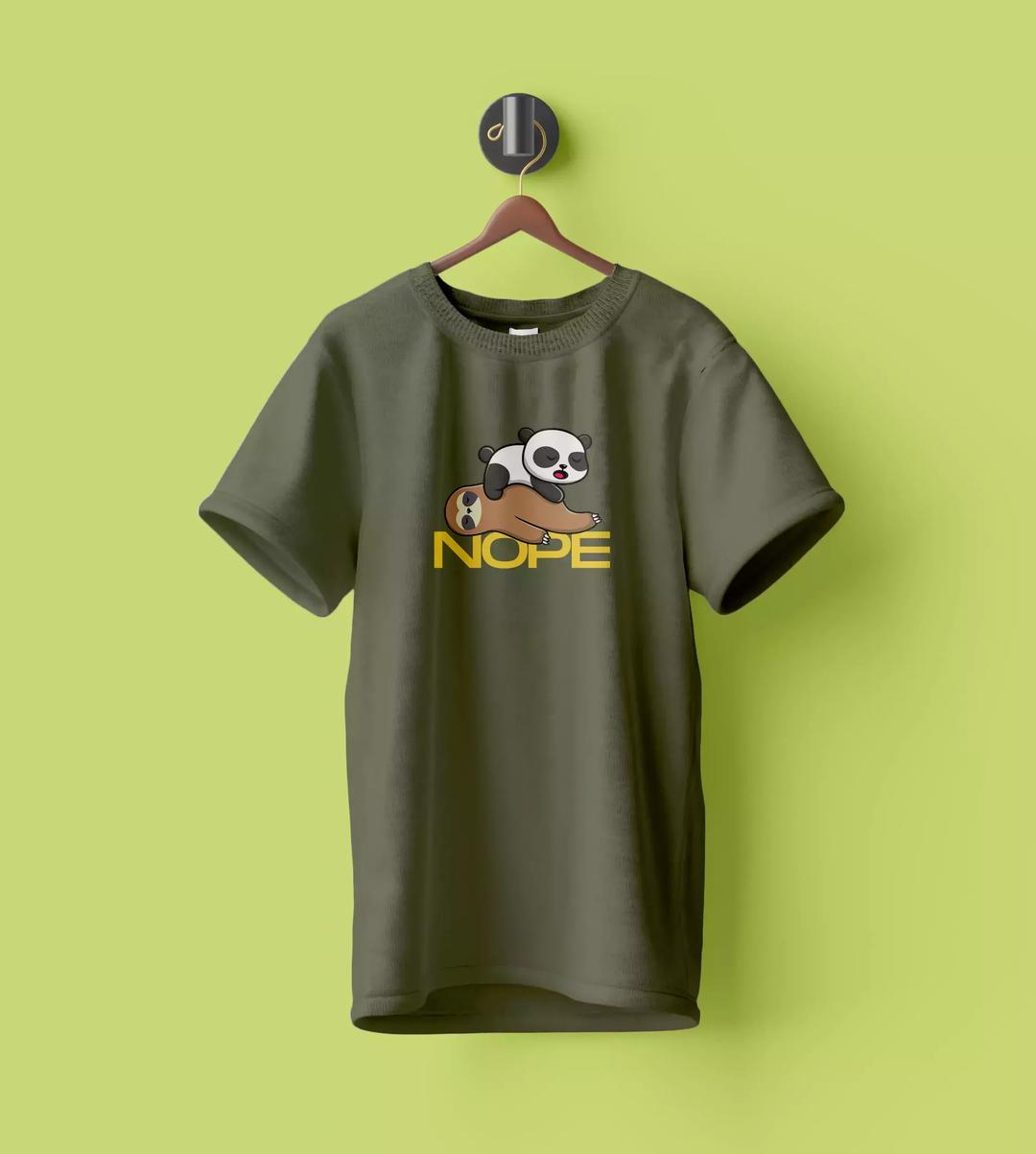 WYPO- T Shirt for Girl Round neck Graphic Cotton Tee, Olive Green