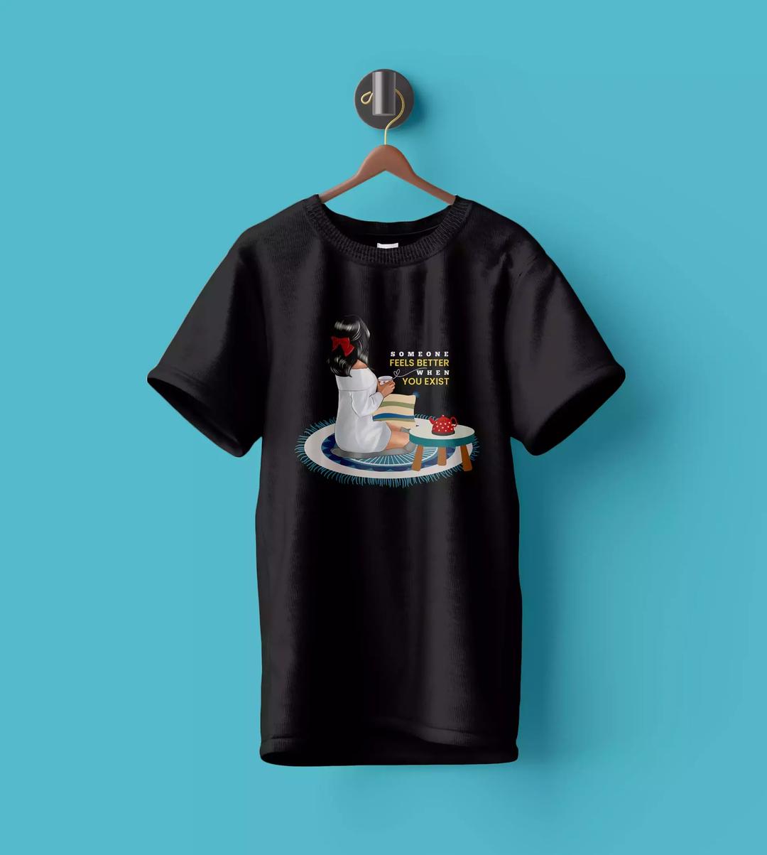 WYPO- Stitched Cotton Printed Graphic T-Shirt -Crewneck, Black