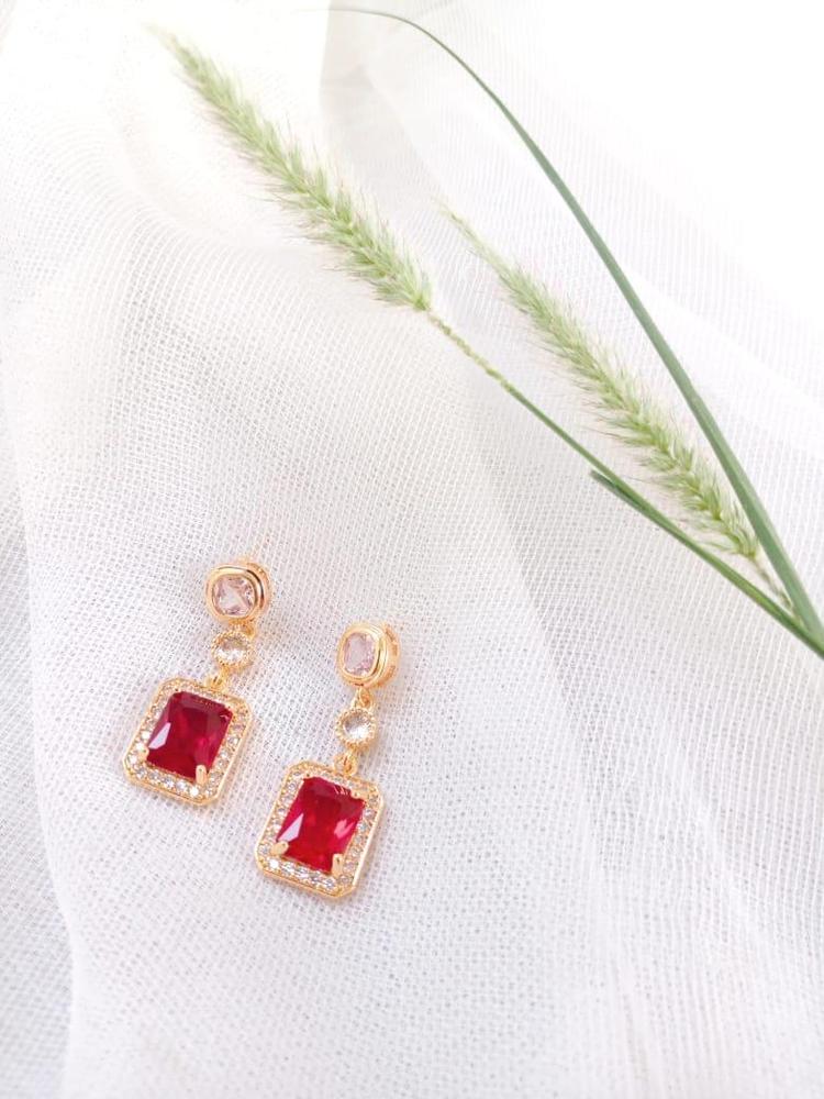 Gold Plated Zircon Earrings