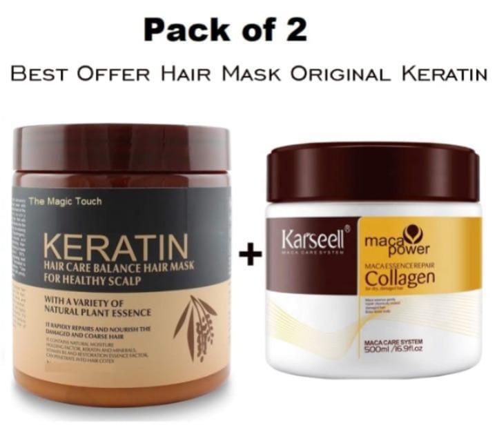 Revitalizing 2 in 1 Hair Care Deal - 500ml, 2 Pcs Hair Mask