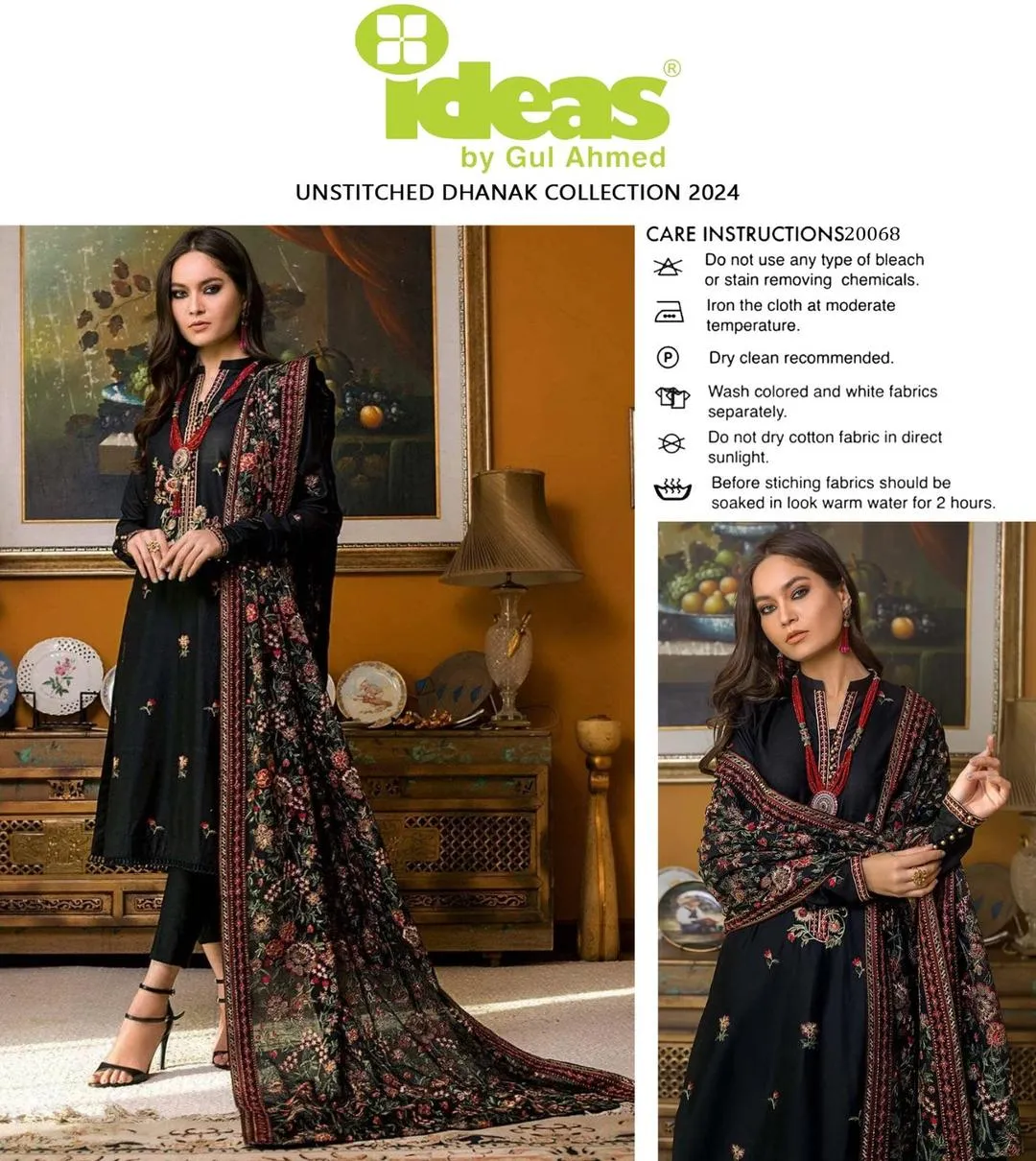 3 Pcs Women's Unstitched Embroidered Suit