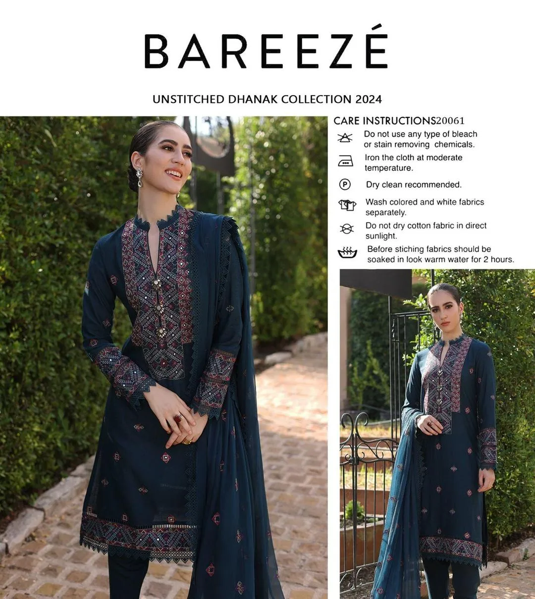 3 Pcs Women's Unstitched Embroidered Suit