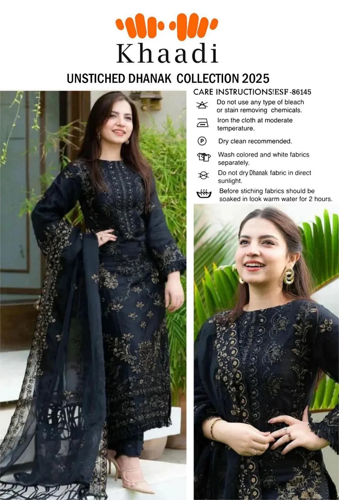 3 Pcs Women's Unstitched Embroidered Suit