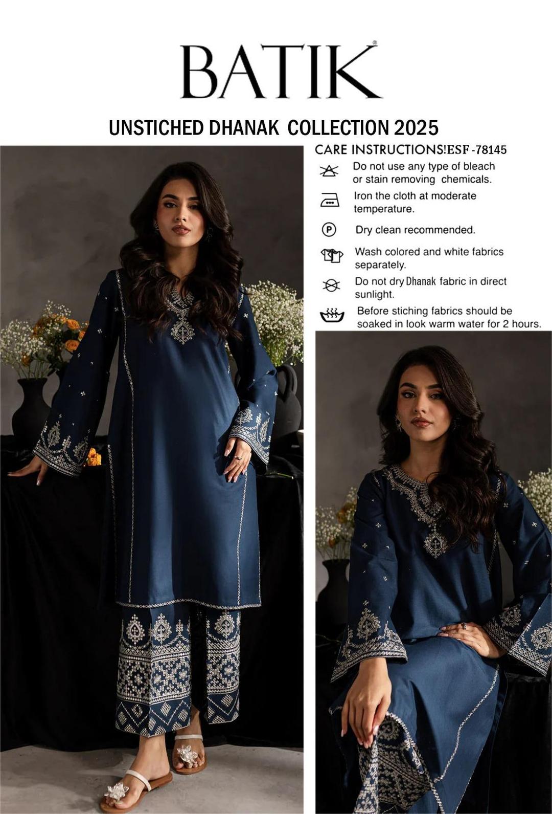 2 Pcs Women's Unstitched Embroidered Suit