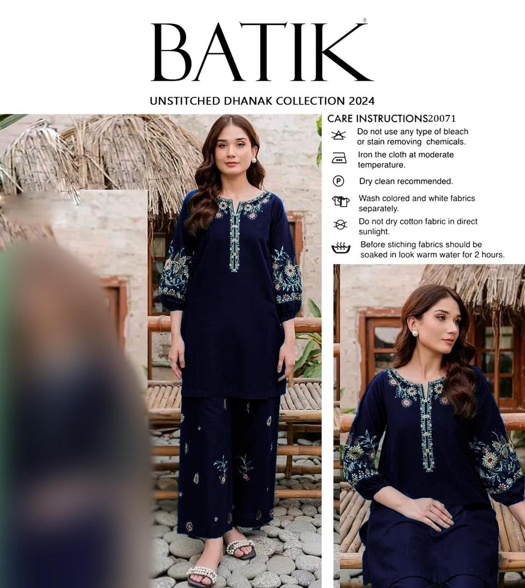 2 Pcs Women's Unstitched Embroidered Suit