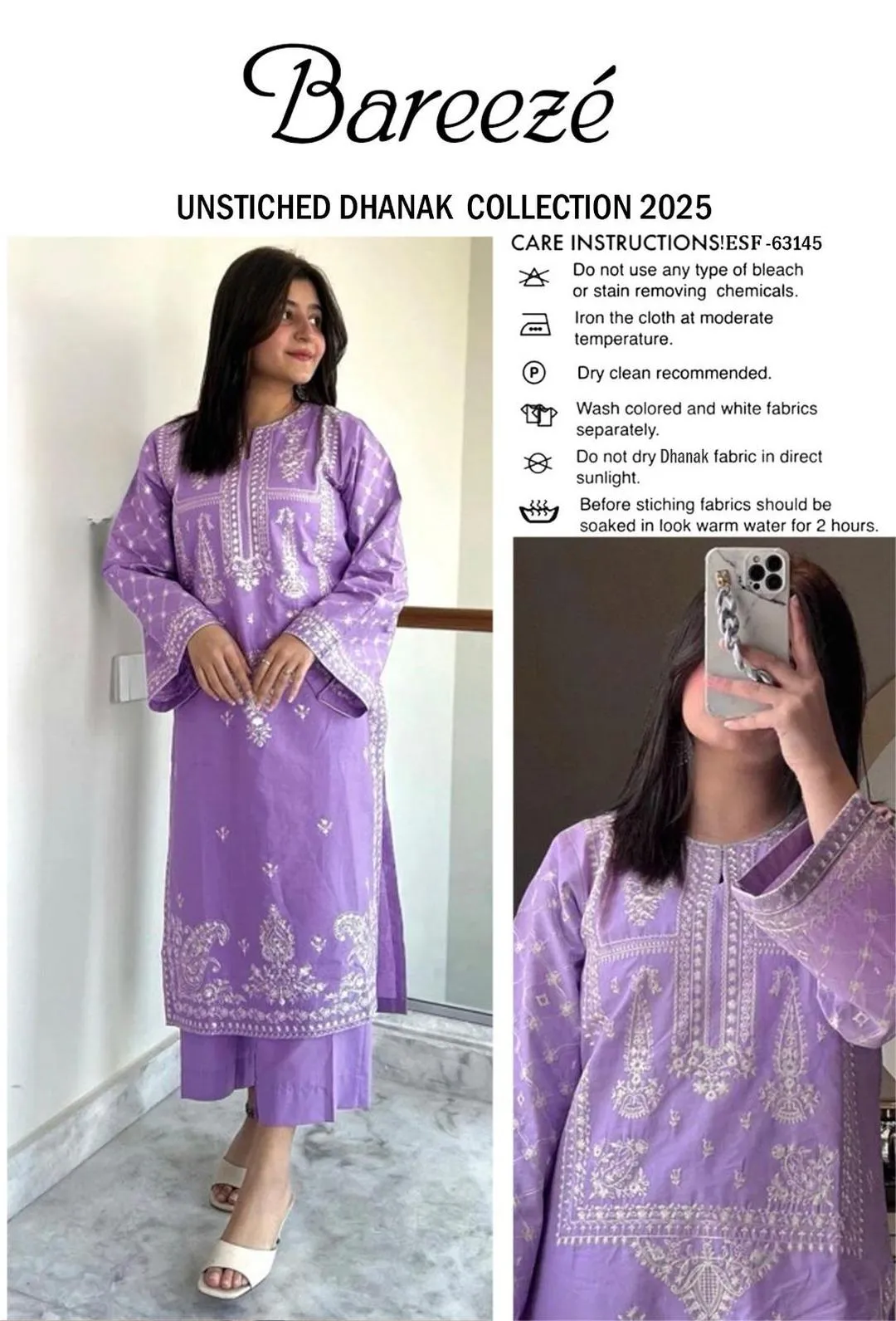 2 Pcs Women's Unstitched Embroidered Suit