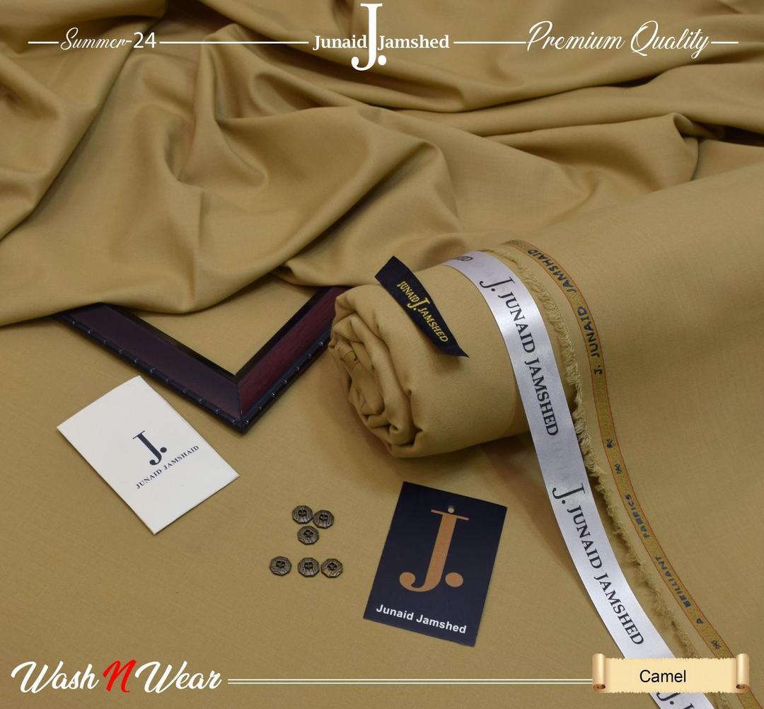 Men’s Unstitched Wash And Wear Plain Suit - Mustard