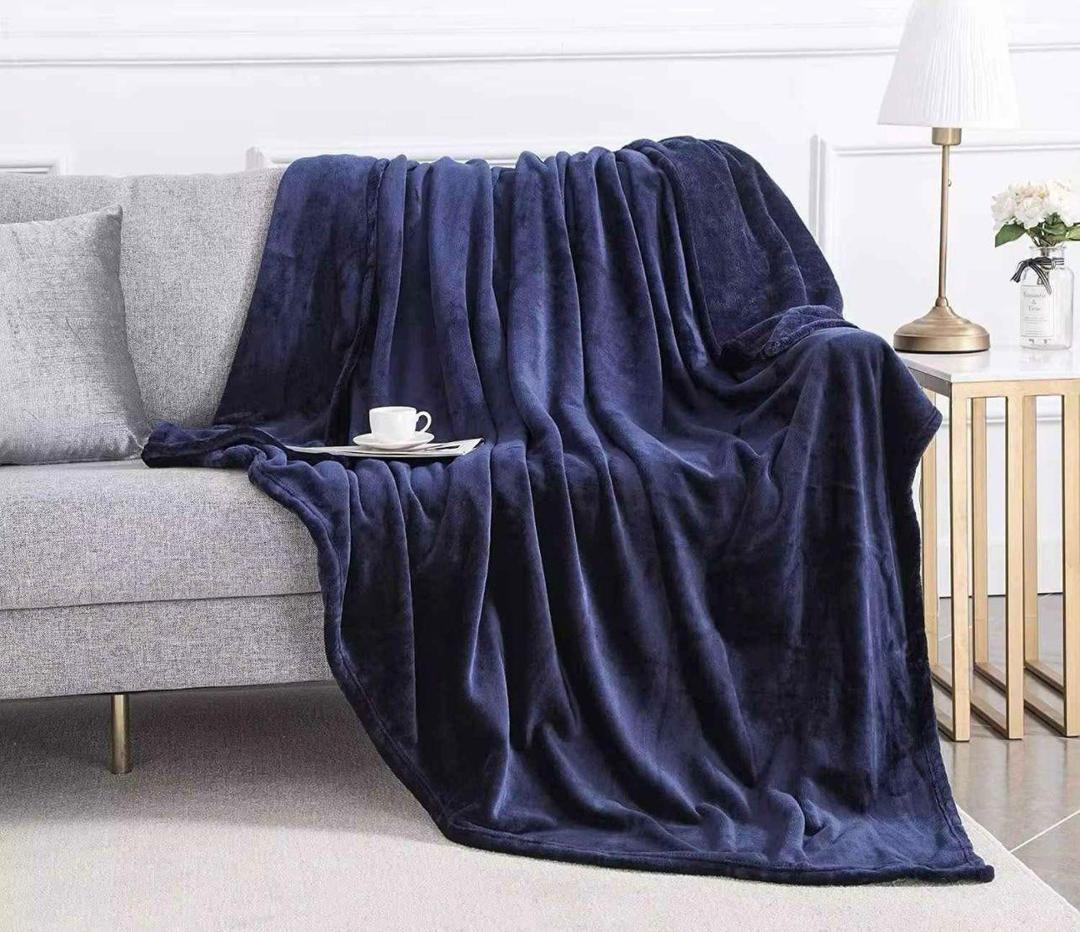 Fleece Plain Double Bed Blanket