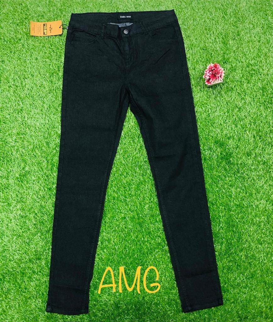 Stylish Men's Denim Jeans - 1 Pc, Plain Black Design