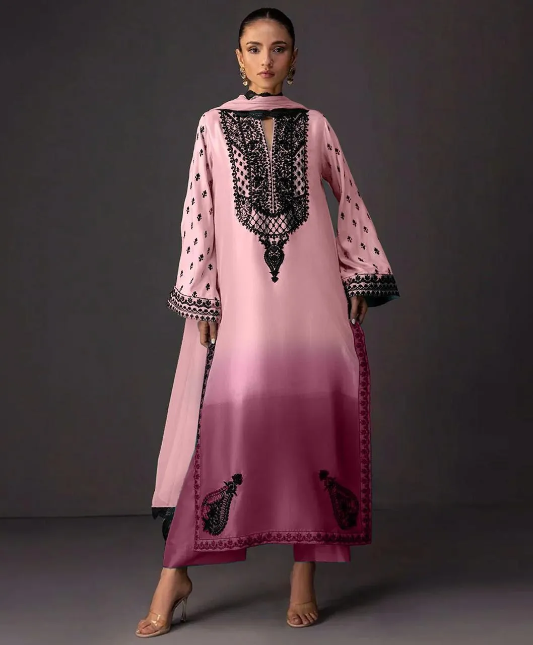 3 Pcs Women's Unstitched Digital Print Suit