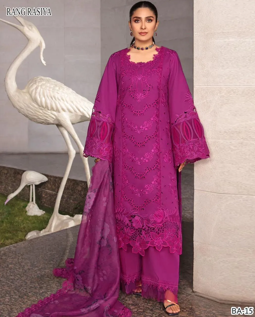 3 Pcs Women's Unstitched Embroidered Suit