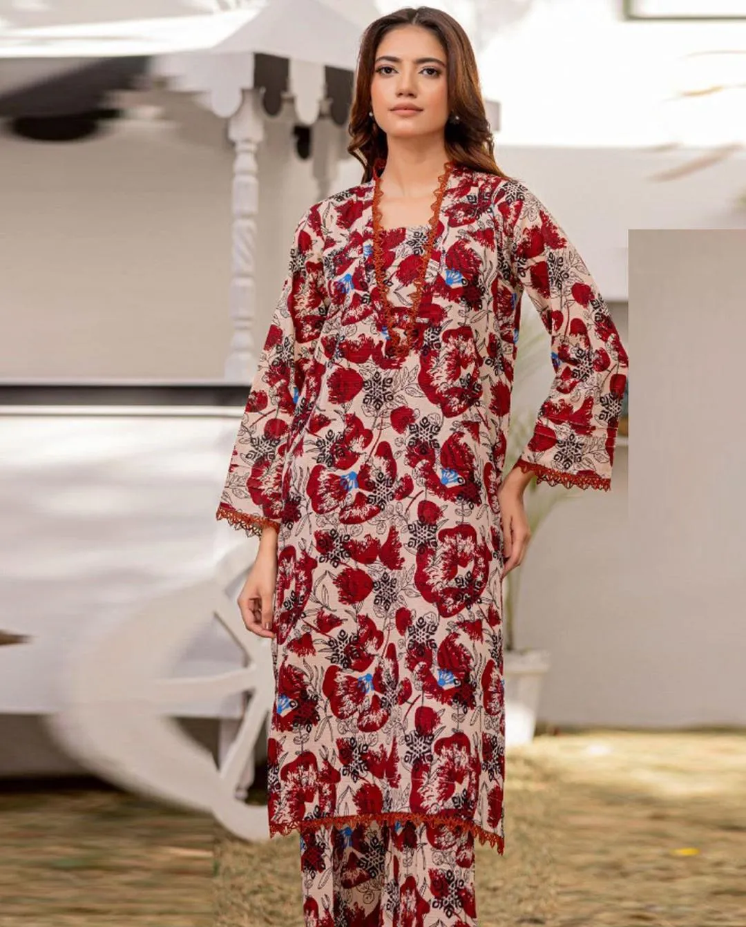 3 Pcs Women's Unstitched Digital Print Suit