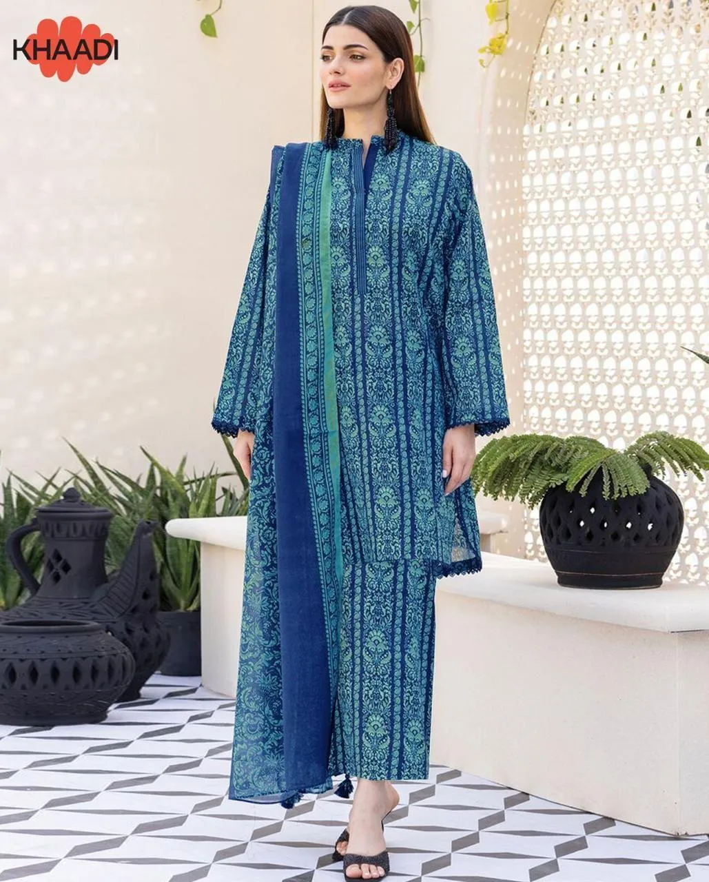 3 Pcs Women's Unstitched Digital Print Suit