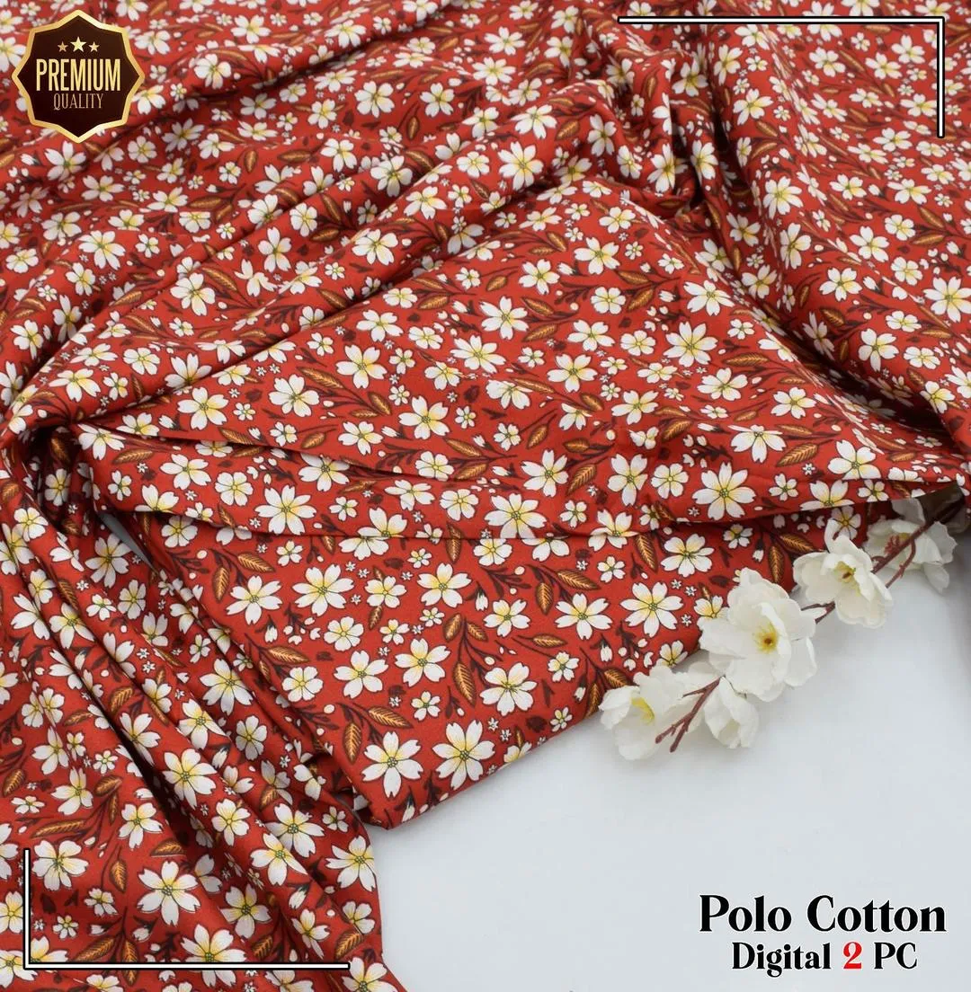 2 Pcs Women's Unstitched Printed Suit