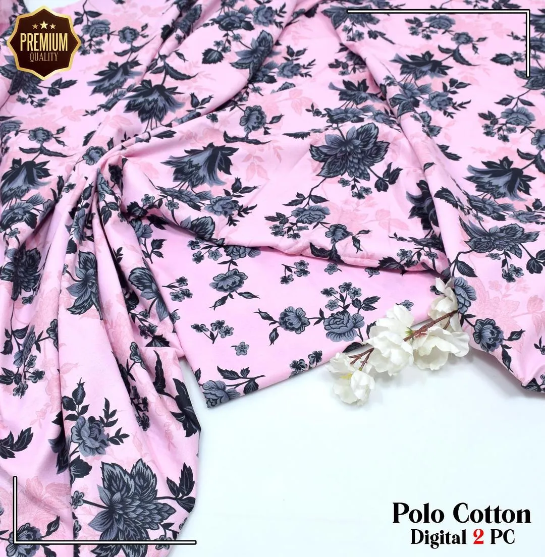 2 Pcs Women's Unstitched Printed Suit