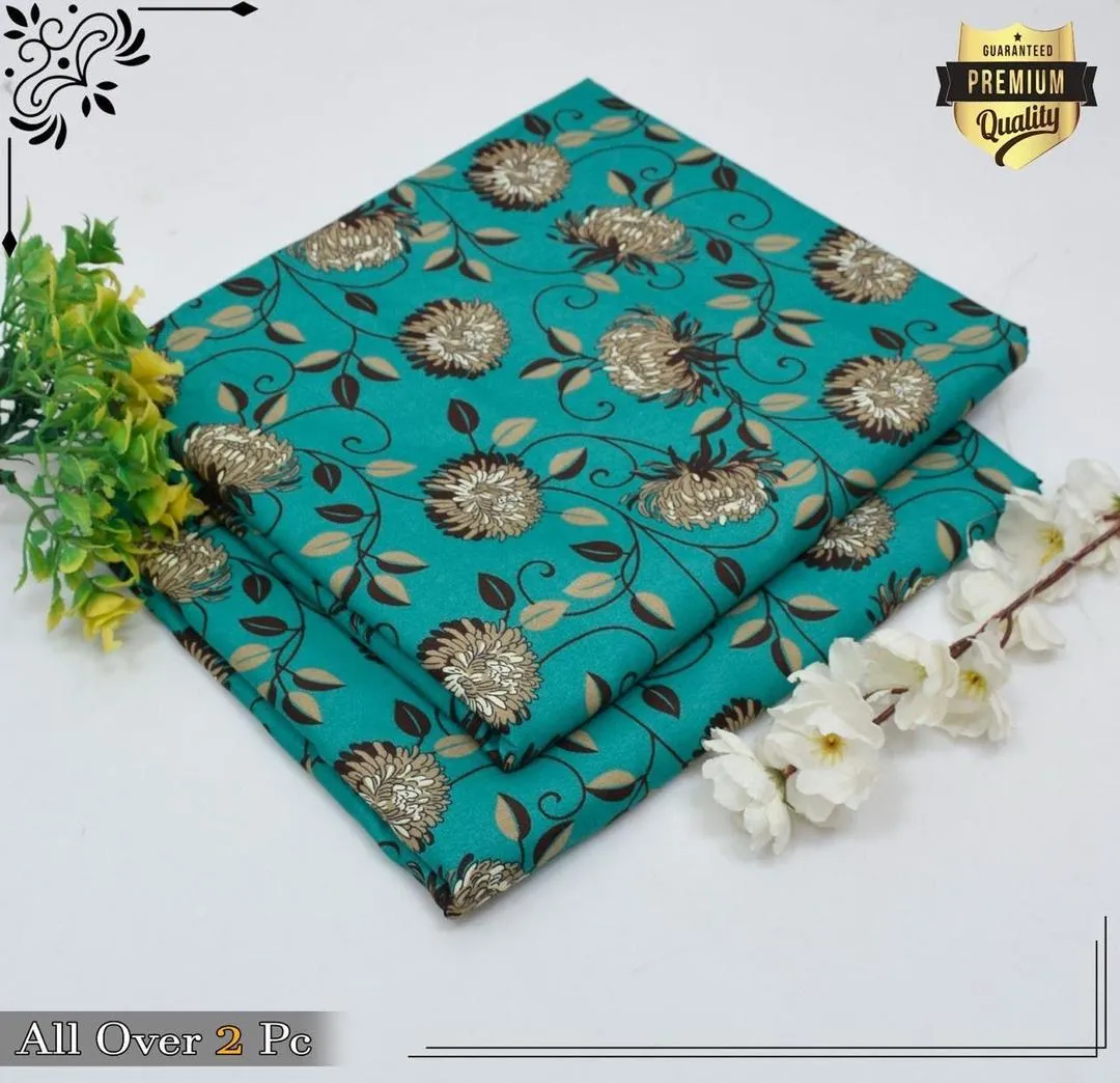 2 Pcs Women's Unstitched Printed Suit