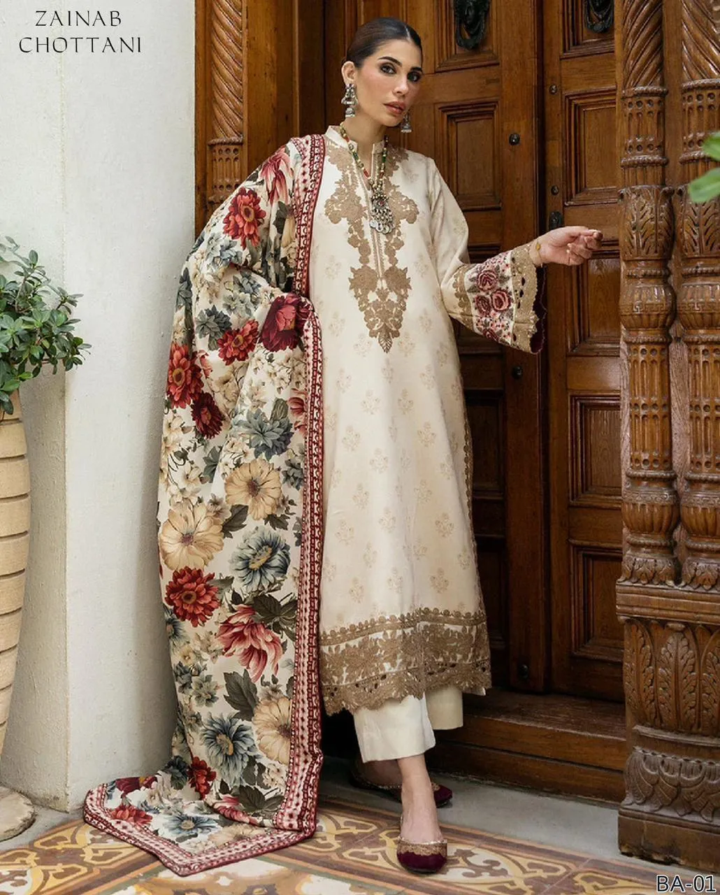 2 Pcs Women's Unstitched Embroidered Suit
