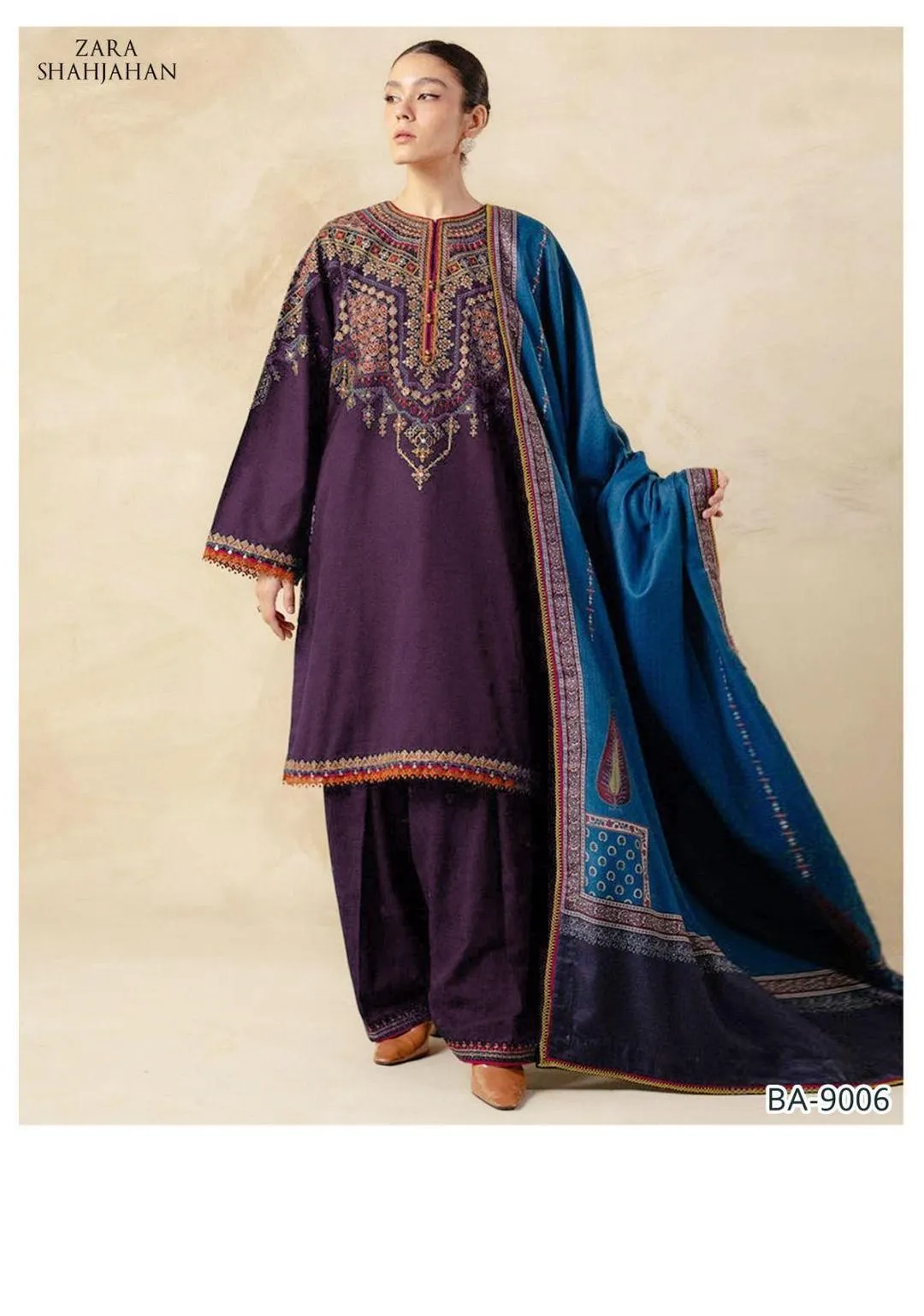 2 Pcs Women's Unstitched Embroidered Suit