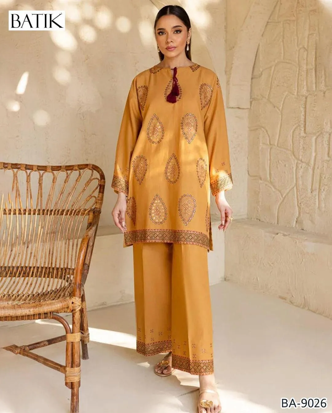 2 Pcs Women's Unstitched Embroidered Suit