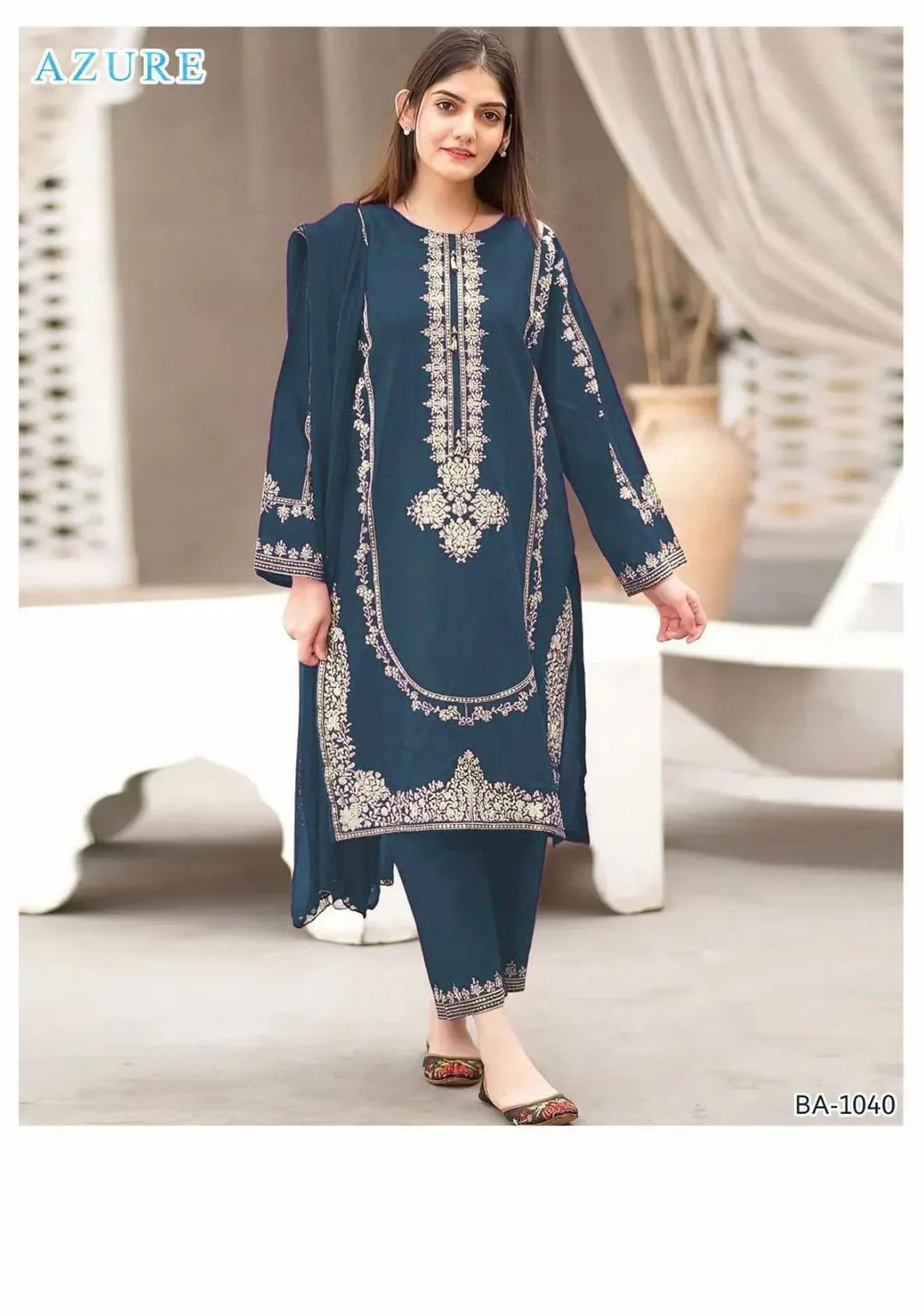 2 Pcs Women's Unstitched Embroidered Suit