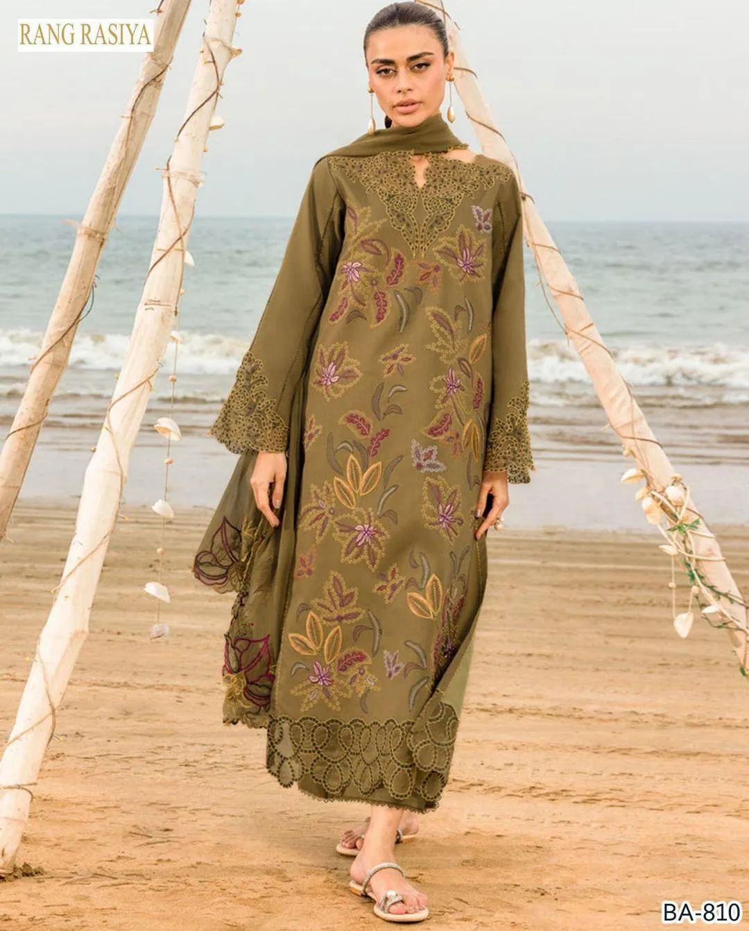 2 Pcs Women's Unstitched Embroidered Suit