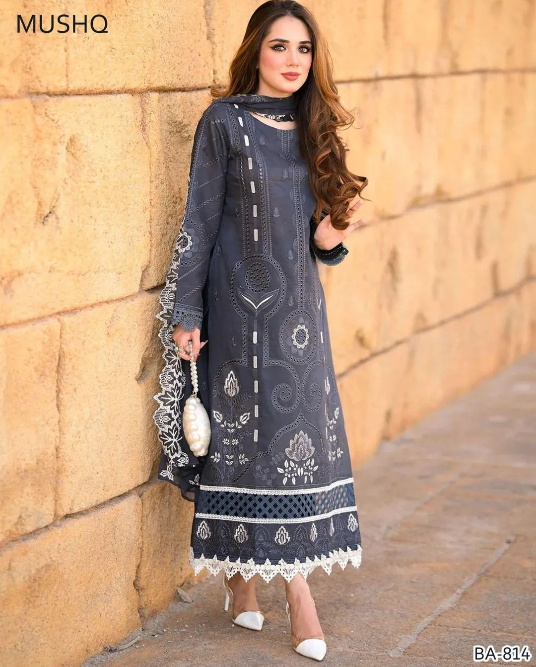 2 Pcs Women's Unstitched Embroidered Suit