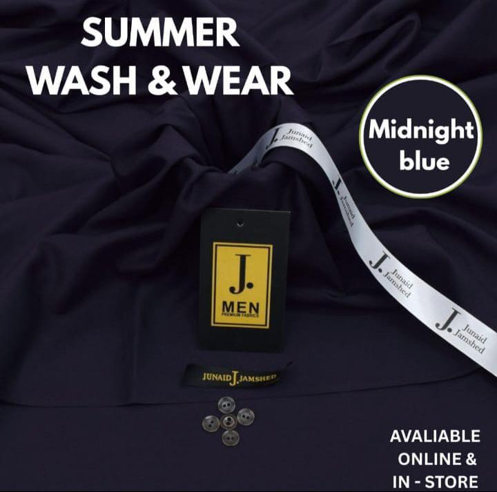 Men’s Unstitched Wash And Wear Blue Suit - 4 Meter 
