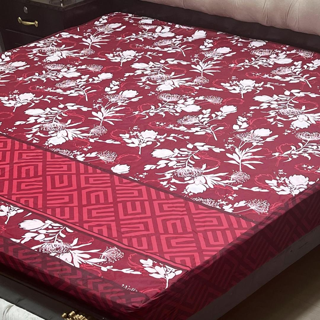 PU Printed Double Bed Mattress Cover