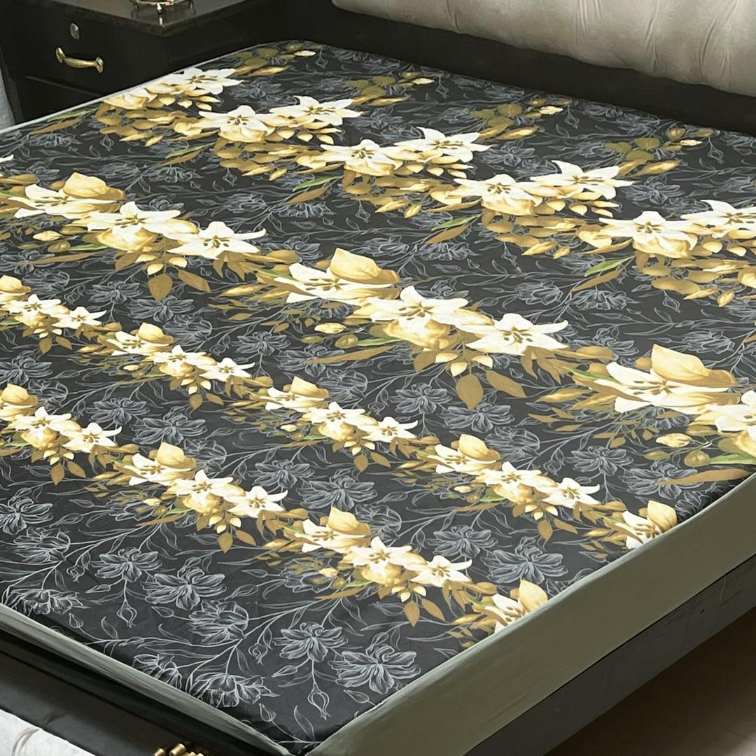 PU Printed Double Bed Mattress Cover