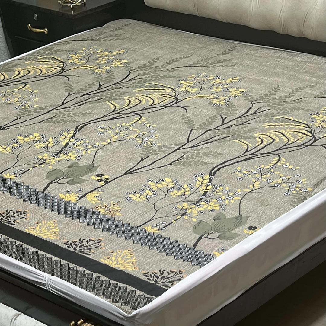 PU Printed Double Bed Mattress Cover