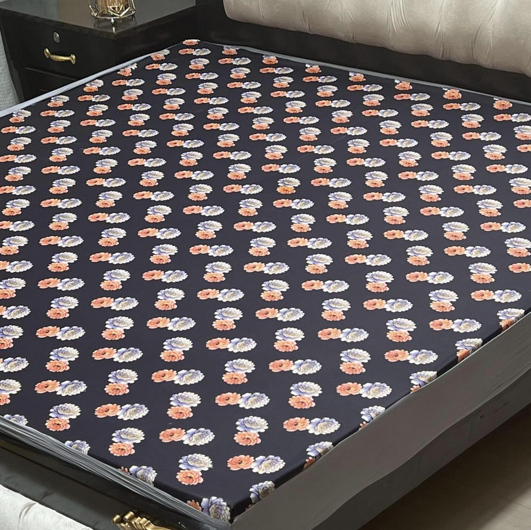 PU Printed Double Bed Mattress Cover