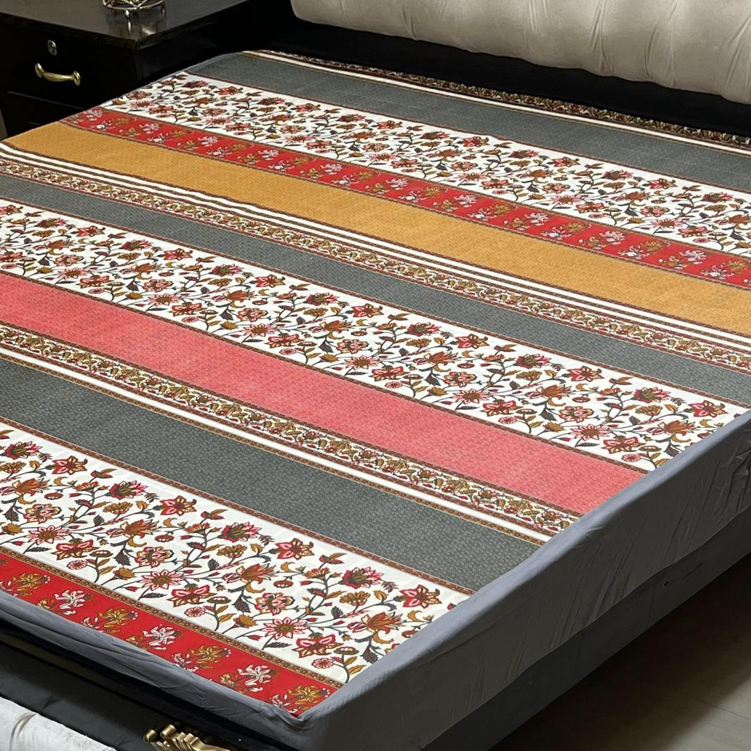 PU Printed Double Bed Mattress Cover