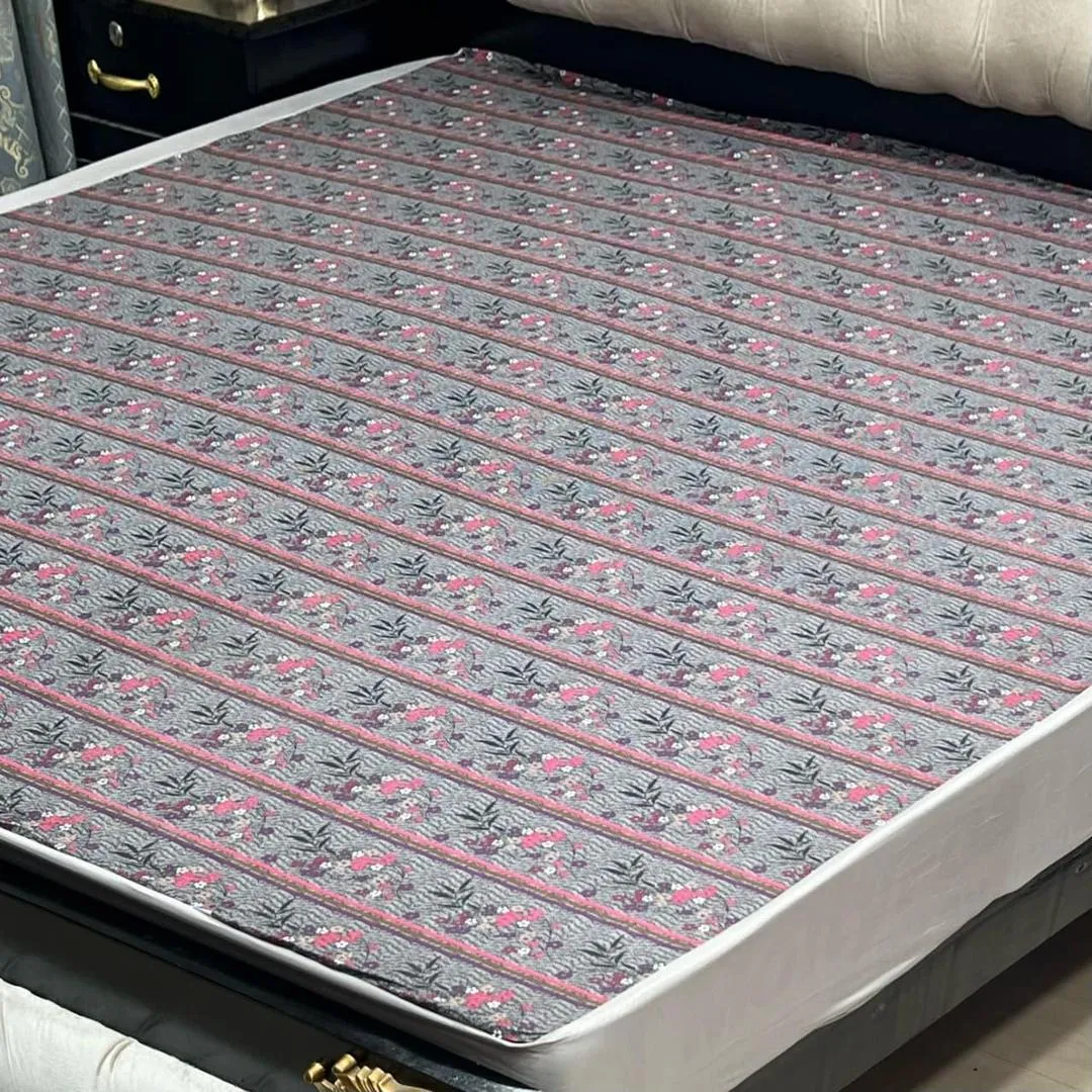 PU Printed Double Bed Mattress Cover