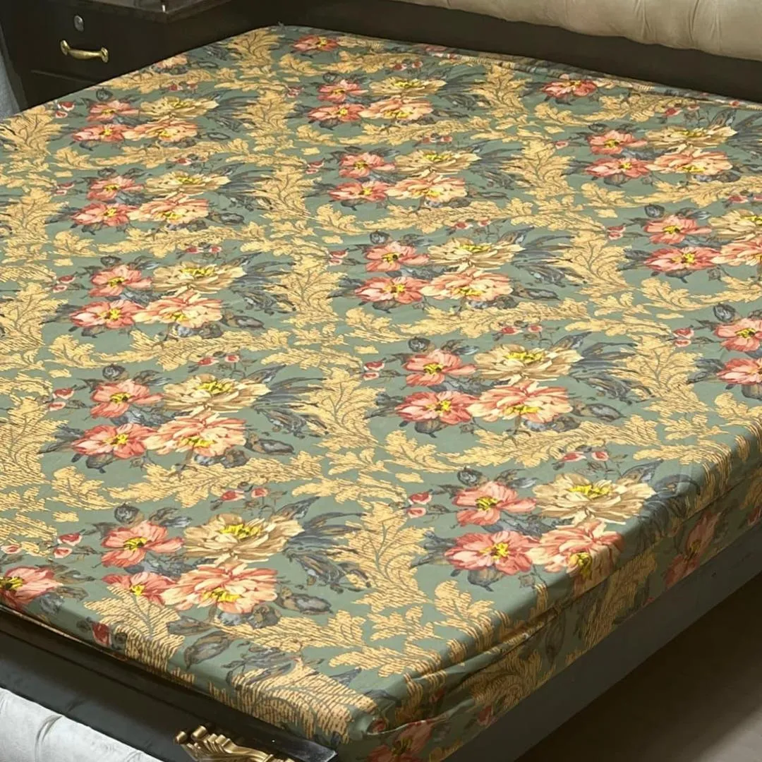 PU Printed Double Bed Mattress Cover