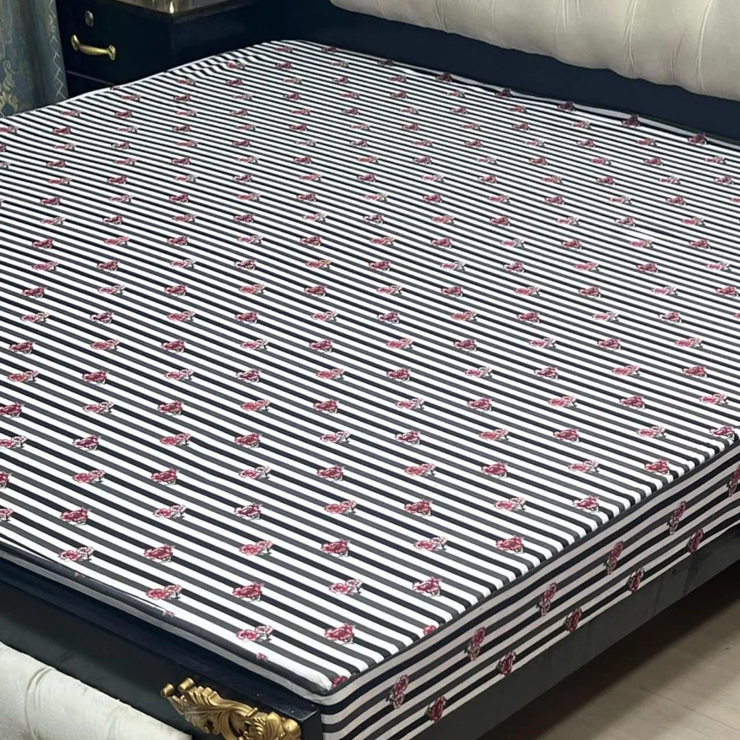 PU Printed Double Bed Mattress Cover