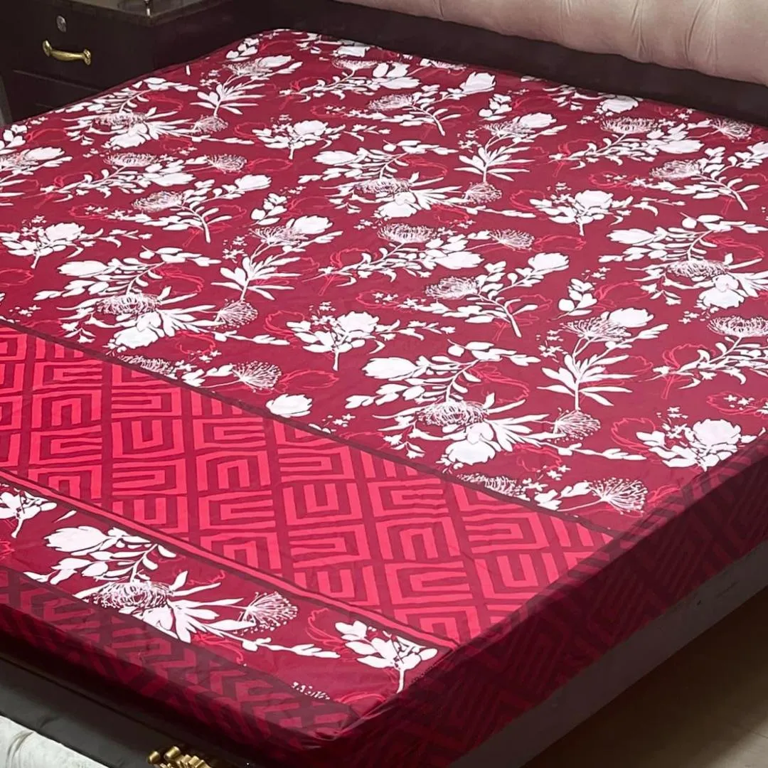 PU Printed Double Bed Mattress Cover
