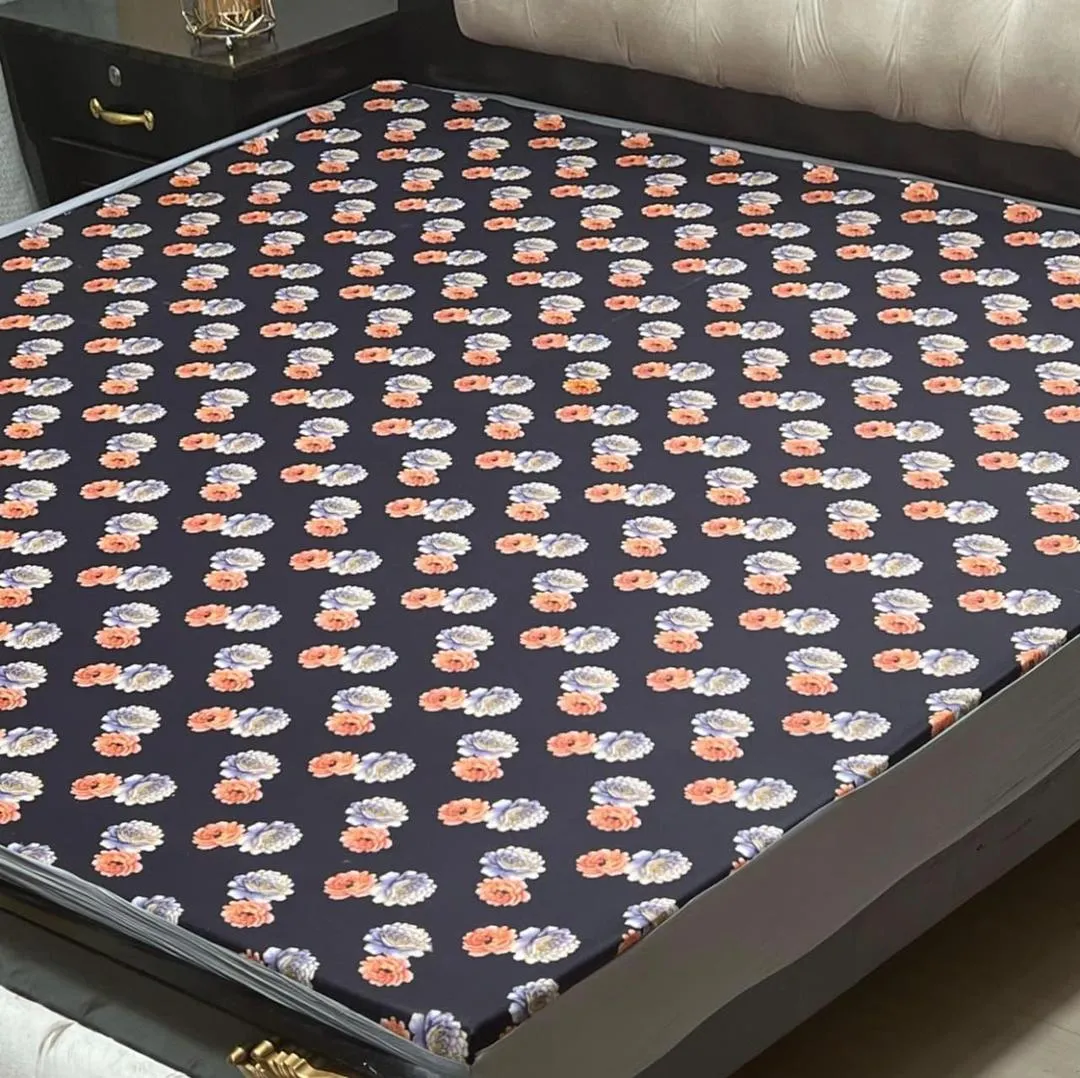 PU Printed Double Bed Mattress Cover