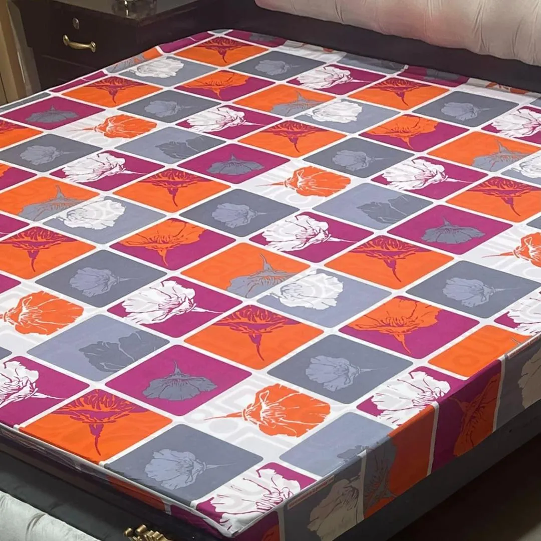 PU Printed Double Bed Mattress Cover