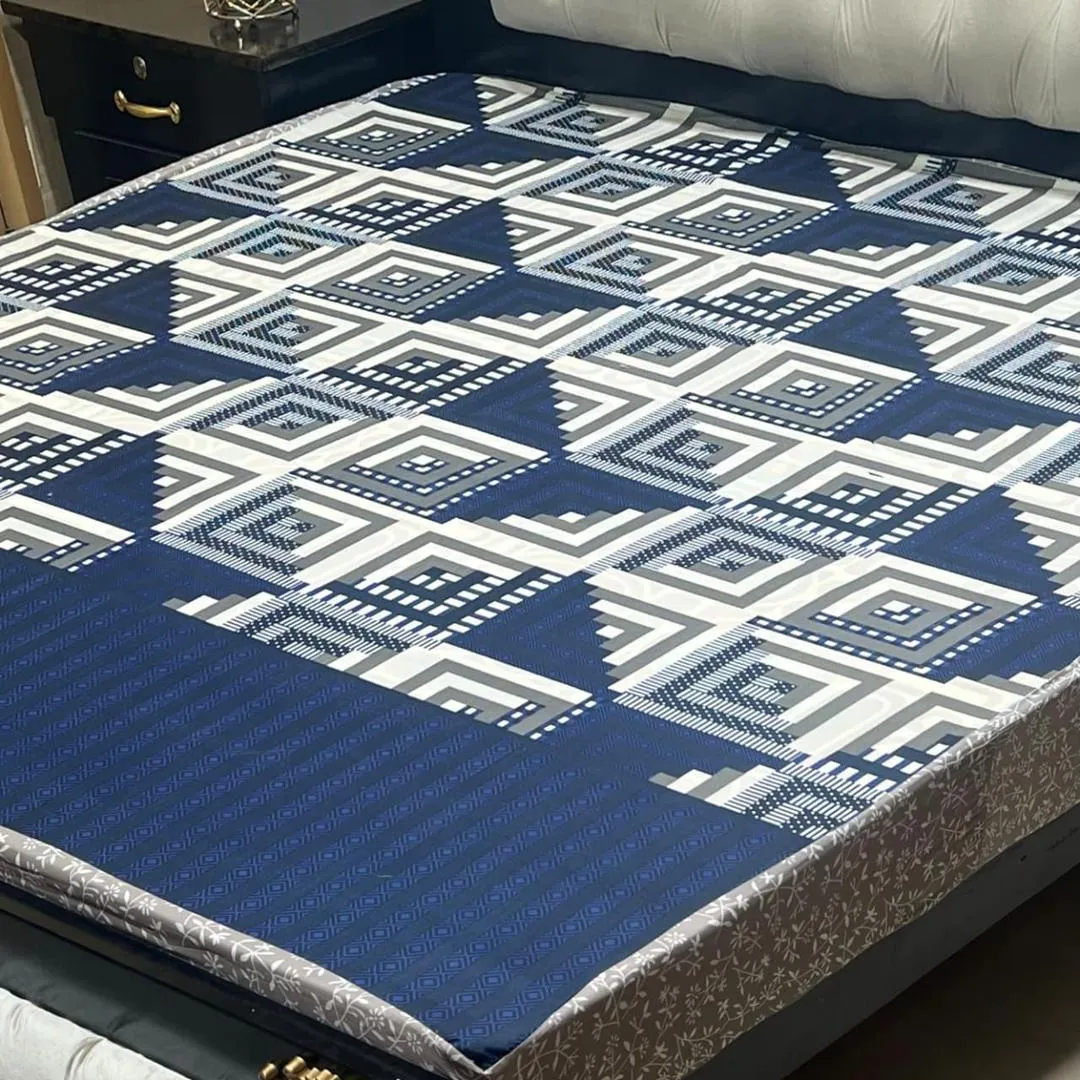 PU Printed Double Bed Mattress Cover