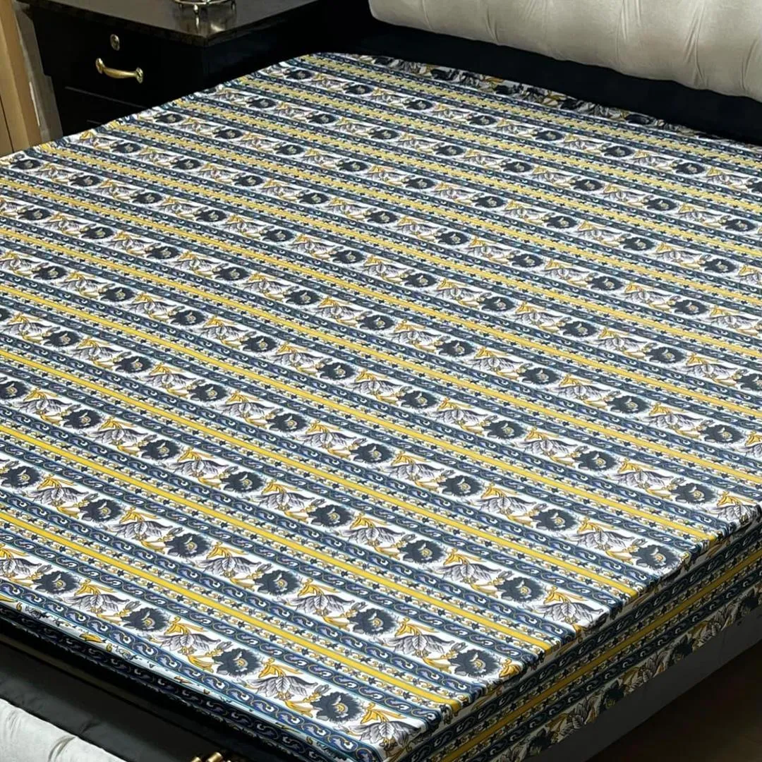 PU Printed Double Bed Mattress Cover